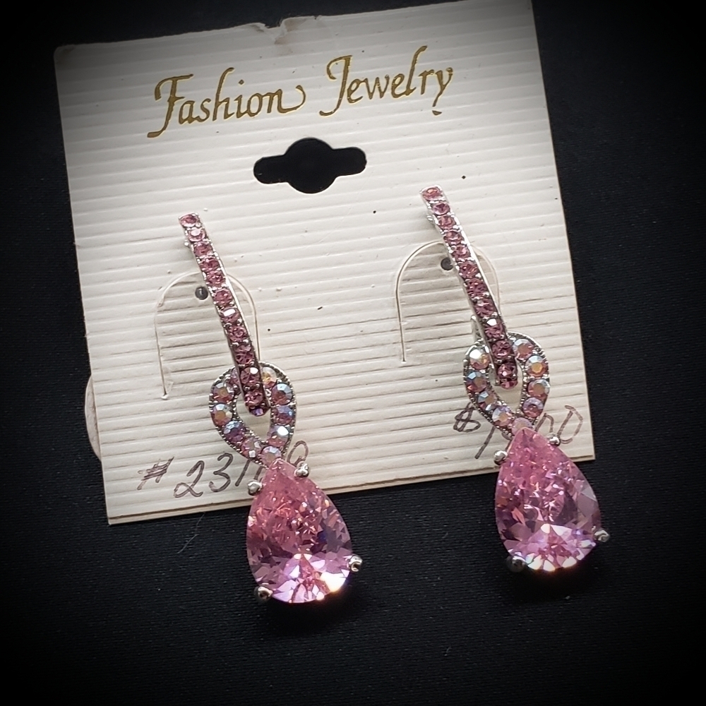 Pink Teardrop Earrings